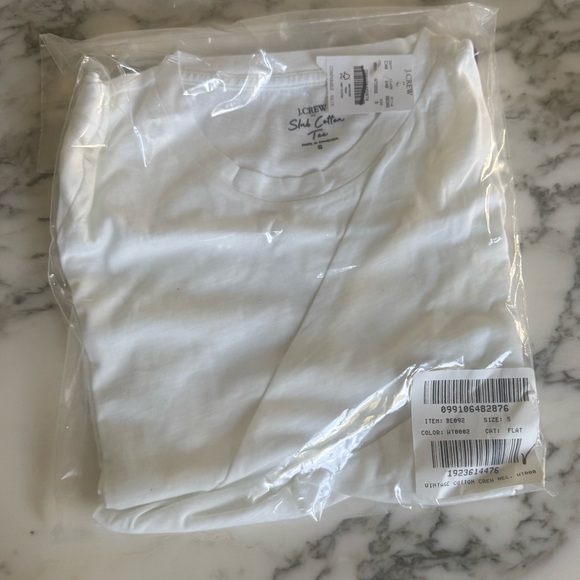 NWT J.Crew Vintage Slub Cotton Crewneck Tee Shirt Casual White Sz S and XXS - Picture 2 of 10